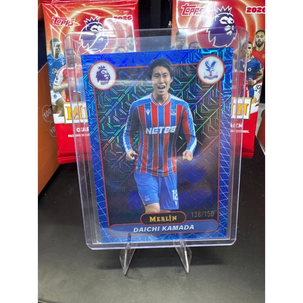 2026 Topps Merlin EPL #72 Daichi Kamada, Crystal Palace Blue refractor /150
